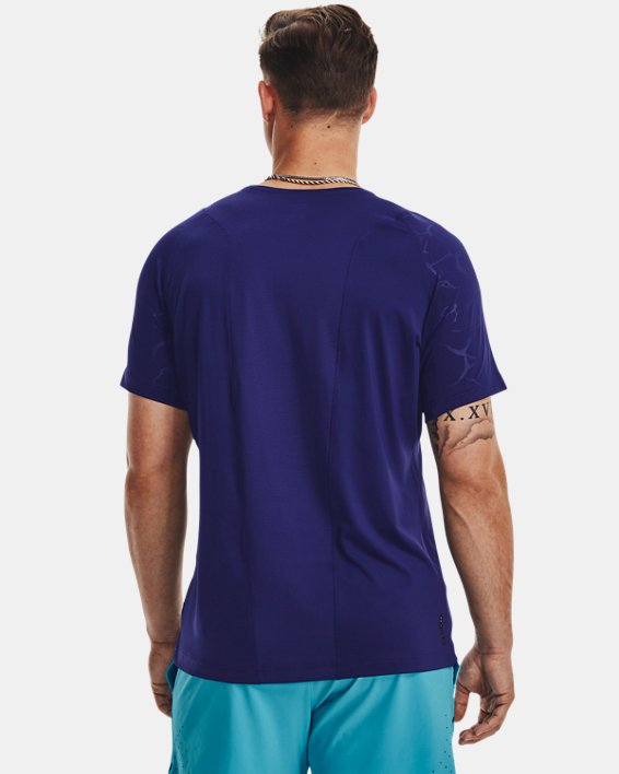 Camiseta de manga corta con ventilación UA RUSH™ para hombre, Blue, pdpMainDesktop image number 1